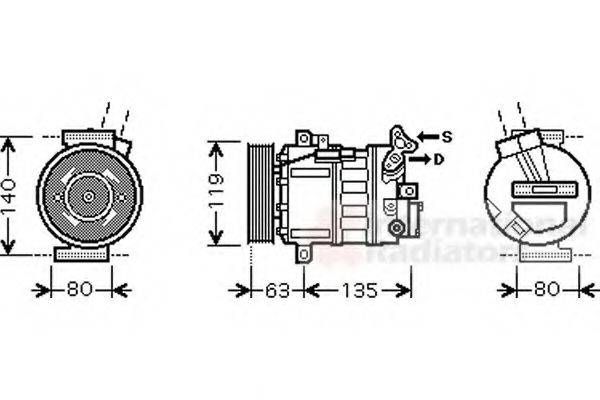 VAN WEZEL 4300K389 Компресор, кондиціонер