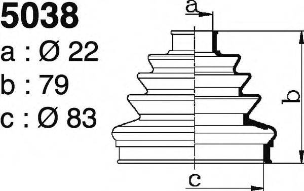 DEPA 5038 Комплект пильника, приводний вал