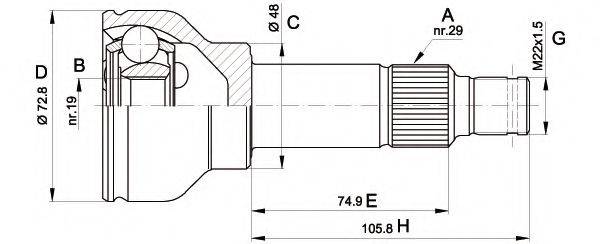 OPEN PARTS CVJ503410 Шарнірний комплект, приводний вал