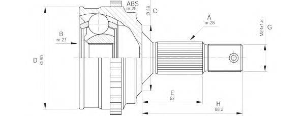 OPEN PARTS CVJ525710 Шарнірний комплект, приводний вал