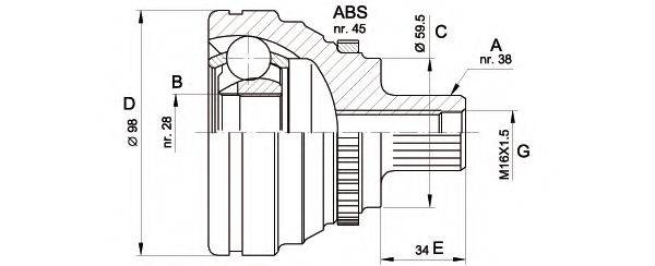 OPEN PARTS CVJ527110 Шарнірний комплект, приводний вал