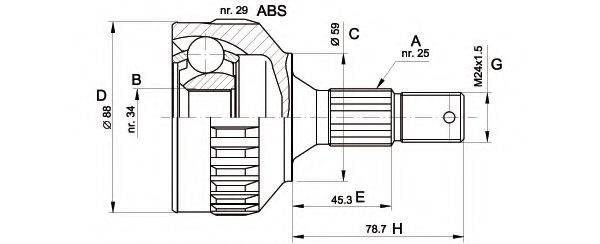 OPEN PARTS CVJ528710 Шарнірний комплект, приводний вал