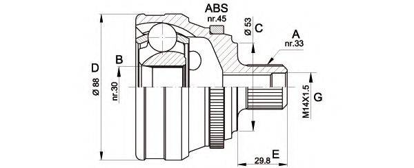 OPEN PARTS CVJ530410 Шарнірний комплект, приводний вал