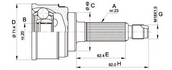 OPEN PARTS CVJ534910 Шарнірний комплект, приводний вал