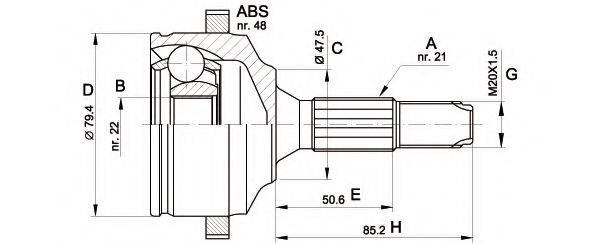 OPEN PARTS CVJ536910 Шарнірний комплект, приводний вал