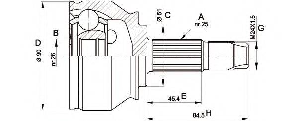 OPEN PARTS CVJ537410 Шарнірний комплект, приводний вал