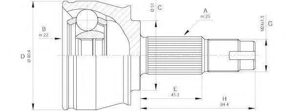 OPEN PARTS CVJ538310 Шарнірний комплект, приводний вал