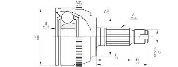 OPEN PARTS CVJ551210 Шарнірний комплект, приводний вал