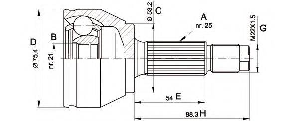 OPEN PARTS CVJ551410 Шарнірний комплект, приводний вал