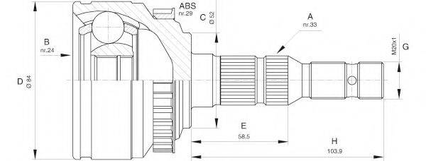 OPEN PARTS CVJ552710 Шарнірний комплект, приводний вал