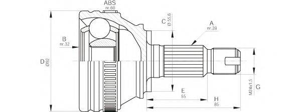 OPEN PARTS CVJ555310 Шарнірний комплект, приводний вал