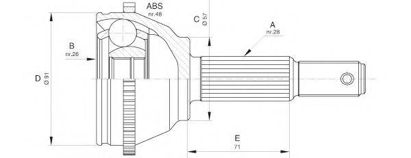 OPEN PARTS CVJ560410 Шарнірний комплект, приводний вал