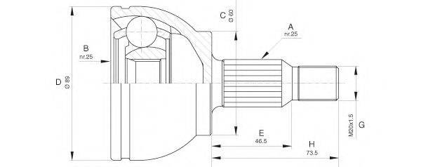 OPEN PARTS CVJ562810 Шарнірний комплект, приводний вал