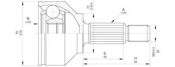 OPEN PARTS CVJ564410 Шарнірний комплект, приводний вал