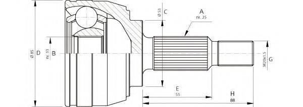 OPEN PARTS CVJ570510 Шарнірний комплект, приводний вал