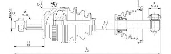 OPEN PARTS DRS621200 Приводний вал