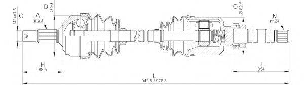 OPEN PARTS DRS624900 Приводний вал