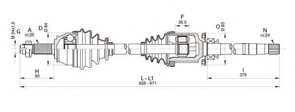 OPEN PARTS DRS634100 Приводний вал