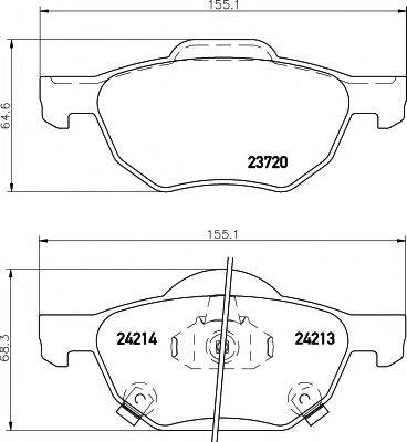 TEXTAR 2372001 Комплект гальмівних колодок, дискове гальмо