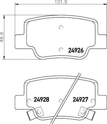 TEXTAR 2492601 Комплект гальмівних колодок, дискове гальмо