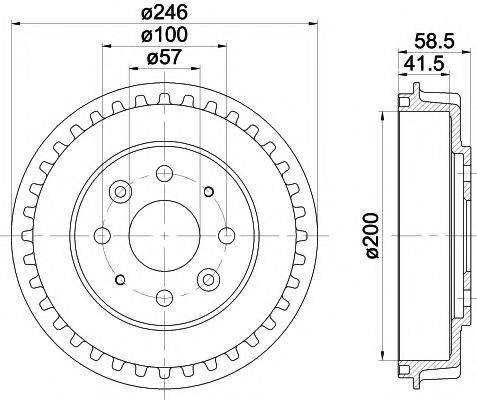 TEXTAR 94028700 Гальмівний барабан