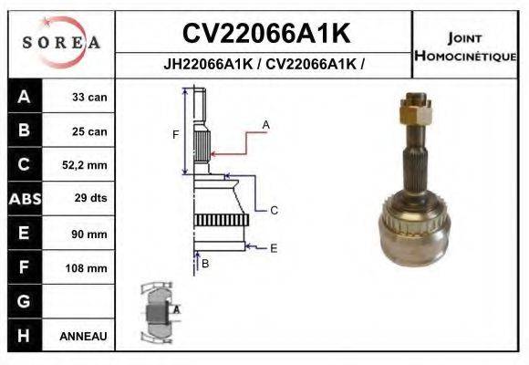 EAI CV22066A1K Шарнірний комплект, приводний вал