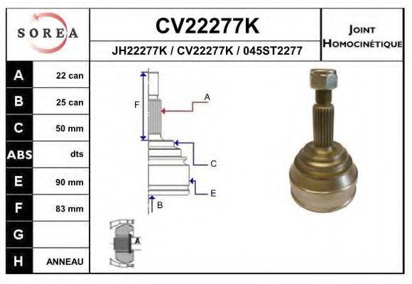 EAI CV22277K Шарнірний комплект, приводний вал