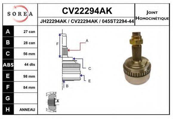 EAI CV22294AK Шарнірний комплект, приводний вал