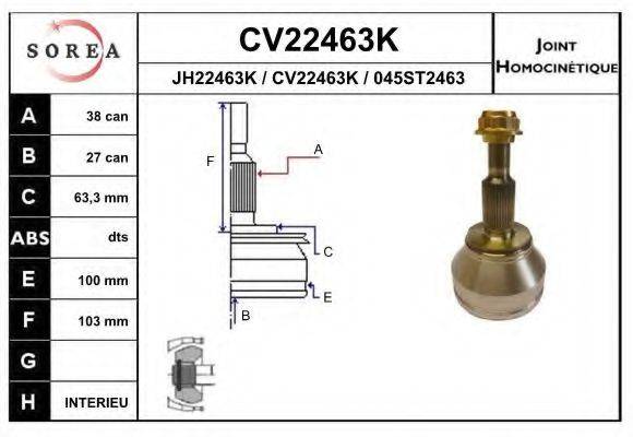 EAI CV22463K Шарнірний комплект, приводний вал