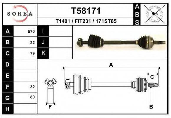 EAI T58171 Приводний вал