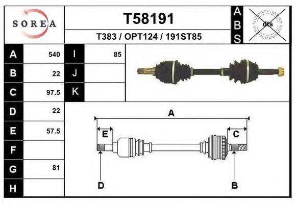 EAI T58191 Приводний вал