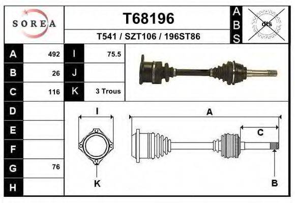 EAI T68196 Приводний вал