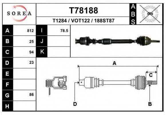 EAI T78188 Приводний вал