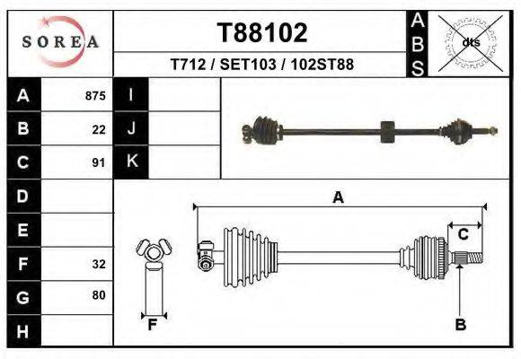 EAI T88102 Приводний вал