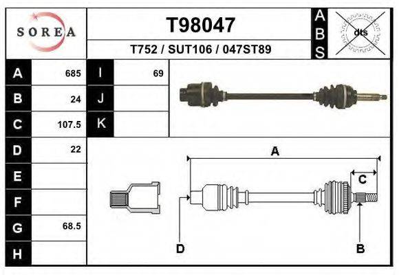 EAI T98047 Приводний вал