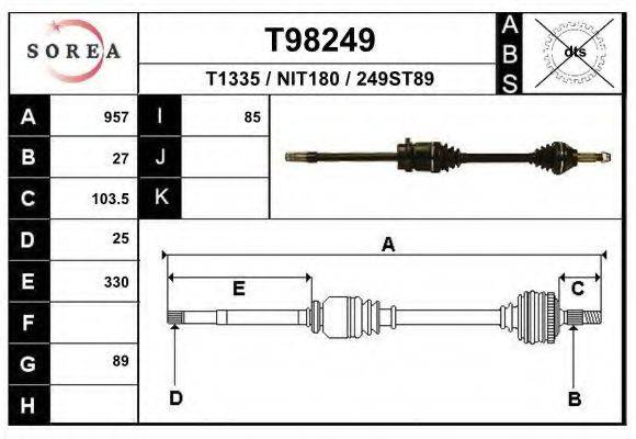 EAI T98249 Приводний вал