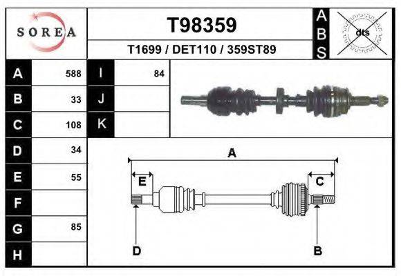 EAI T98359 Приводний вал