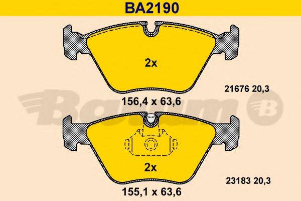 BARUM BA2190 Комплект гальмівних колодок, дискове гальмо