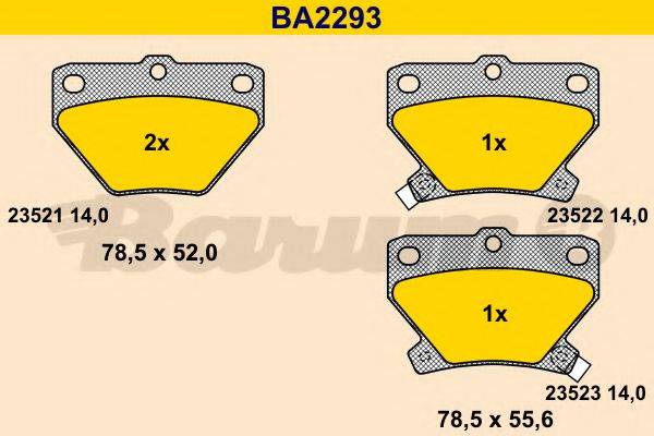 BARUM BA2293 Комплект гальмівних колодок, дискове гальмо