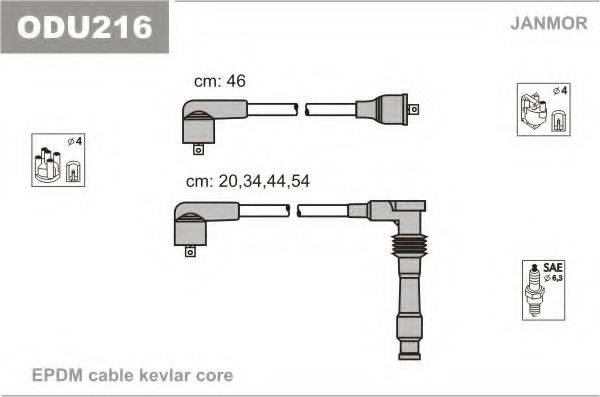 JANMOR ODU216 Комплект дротів запалювання