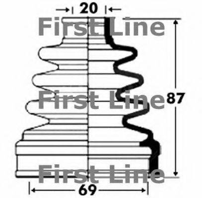 FIRST LINE FCB2858 Пильовик, приводний вал