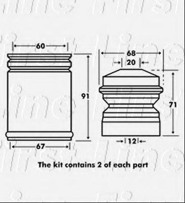 FIRST LINE FPK7027 Пилозахисний комплект, амортизатор