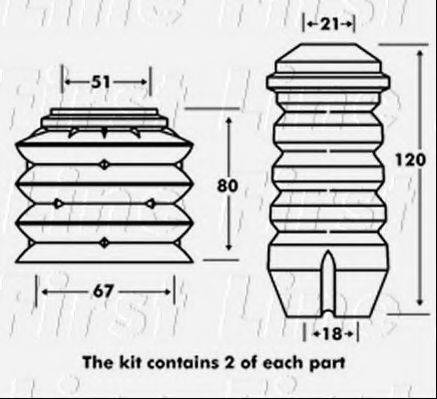 FIRST LINE FPK7048 Пилозахисний комплект, амортизатор