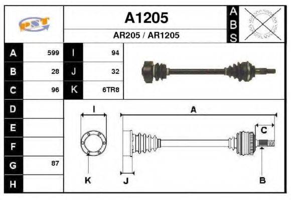 SNRA A1205 Приводний вал