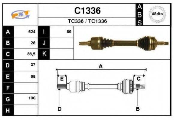 SNRA C1336 Приводний вал