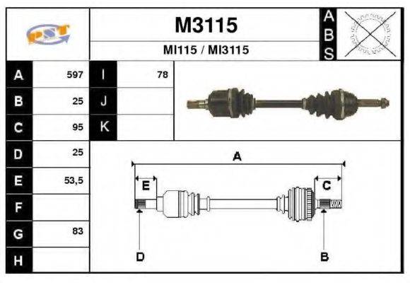 SNRA M3115 Приводний вал