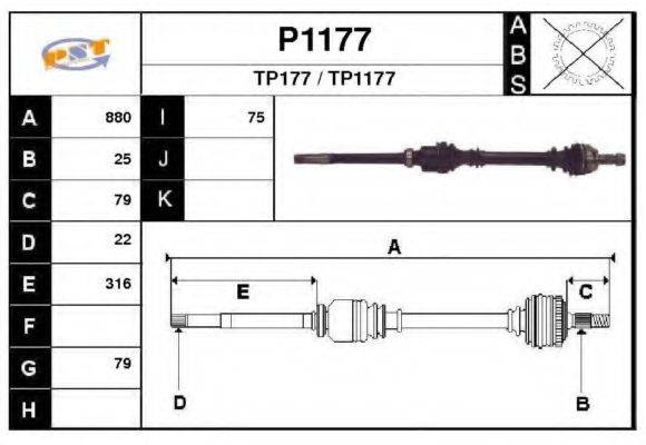 SNRA P1177 Приводний вал