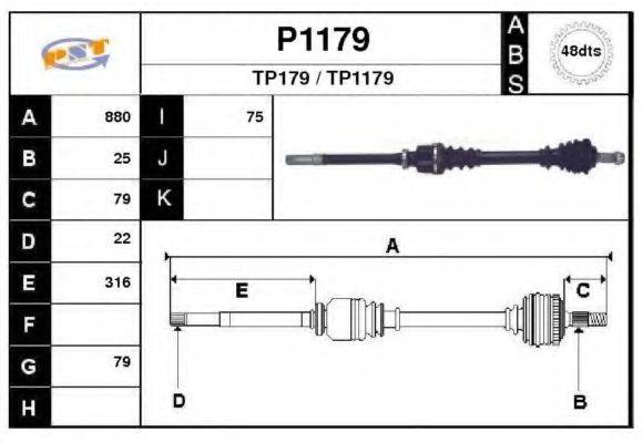 SNRA P1179 Приводний вал