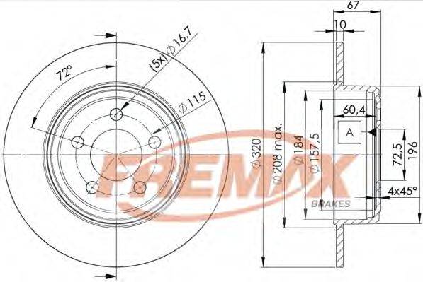 FREMAX BD9198 гальмівний диск