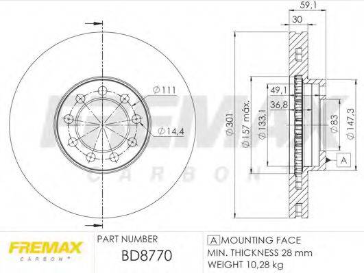 FREMAX BD8770 гальмівний диск